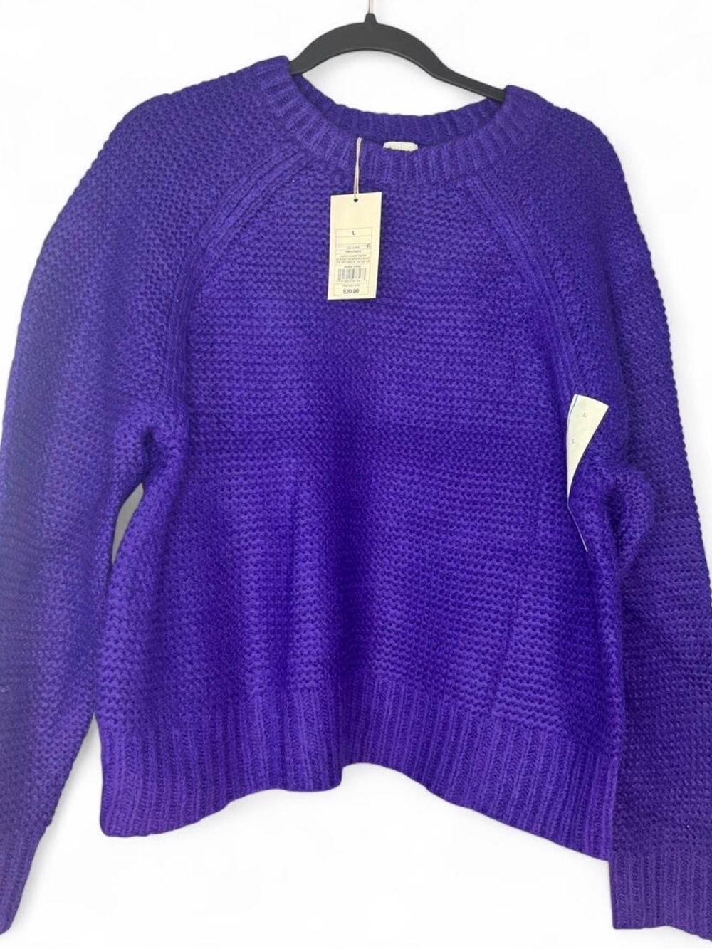 a new day Electric Purple Chunky Crewneck Sweater